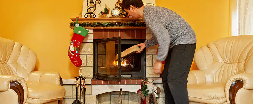 Rusted Metal Fireplace Restoration in Anderson, South Carolina